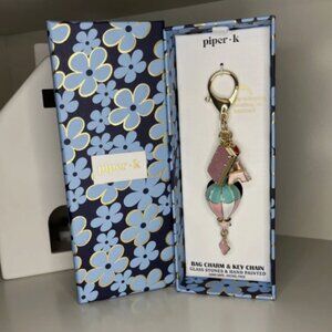 Piper K Paris Adventure Keychain Purse Charm – Eiffel Tower + Hot Air Balloon (N